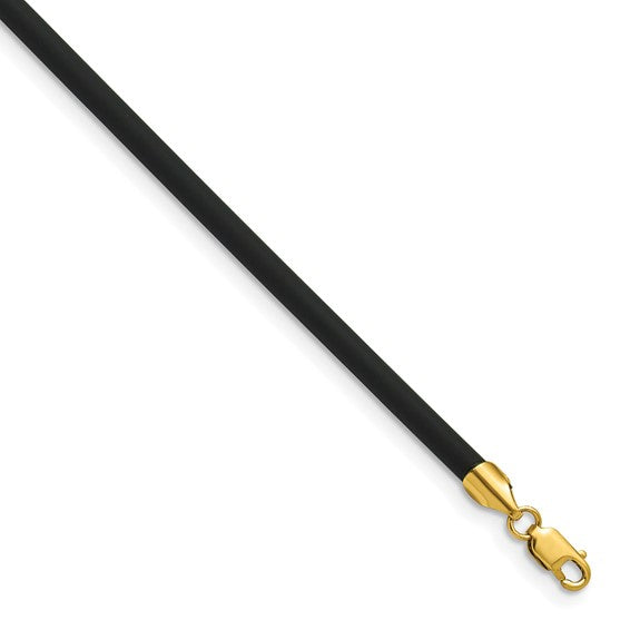 14 KT Black rubber necklace