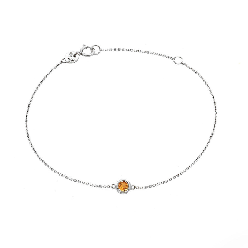 14 KT Citrine November Birthstone gold bracelet