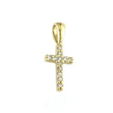 14 KT Deluxe Child's Diamond Cross gold pendant