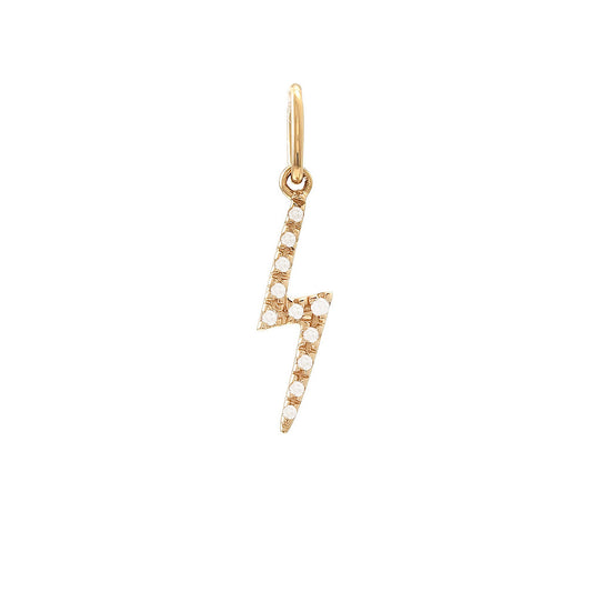 14 KT Diamond lightening bolt pendant charm
