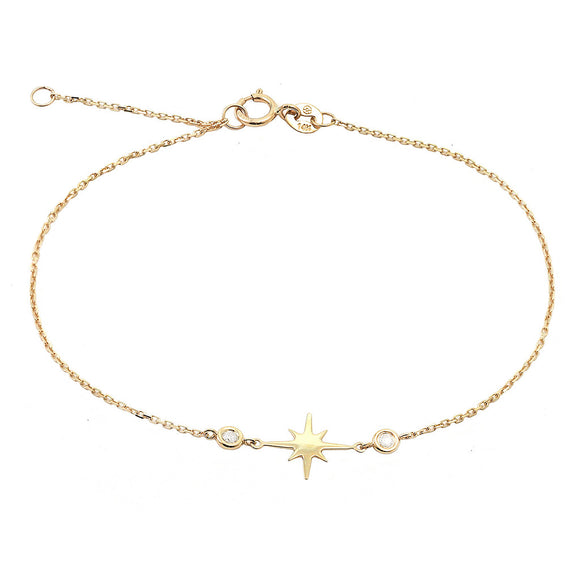 14 KT Bezel North Star Diamond Bracelet