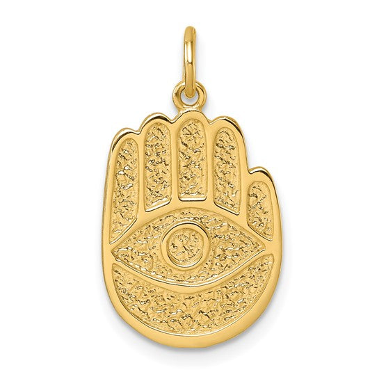 Golden textured hamsa charm