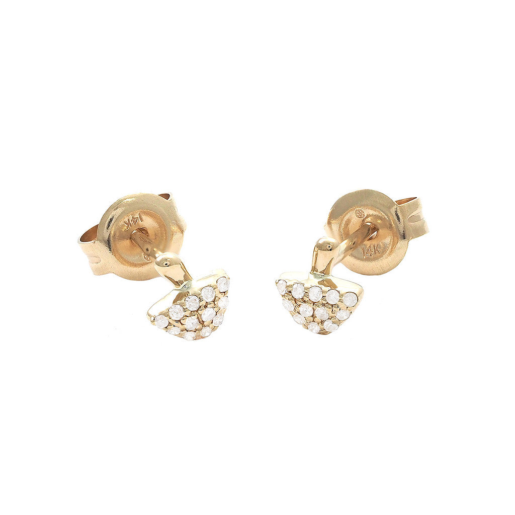 14 KT Diamond Mushroom stud earrings