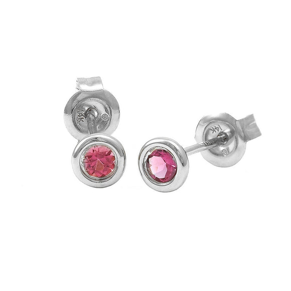 14 KT October Birthstone Pink Tourmaline earrings