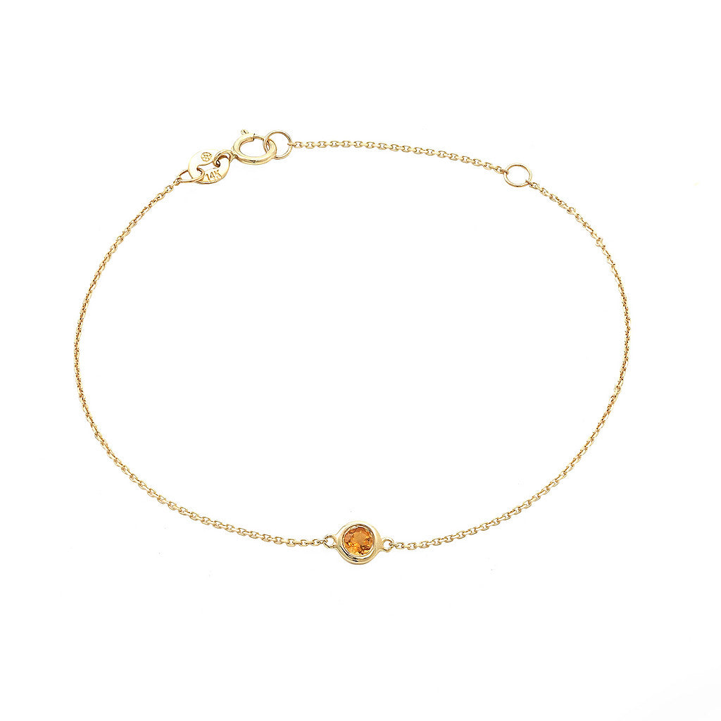 14 KT Citrine November Birthstone gold bracelet