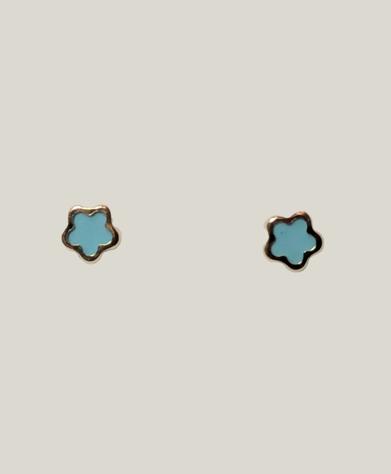 14 KT gold Flower with Color screw back earrings