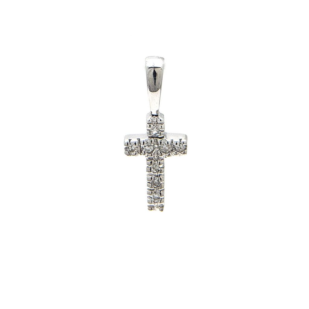 14 KT Baby Gold Diamond cross necklace