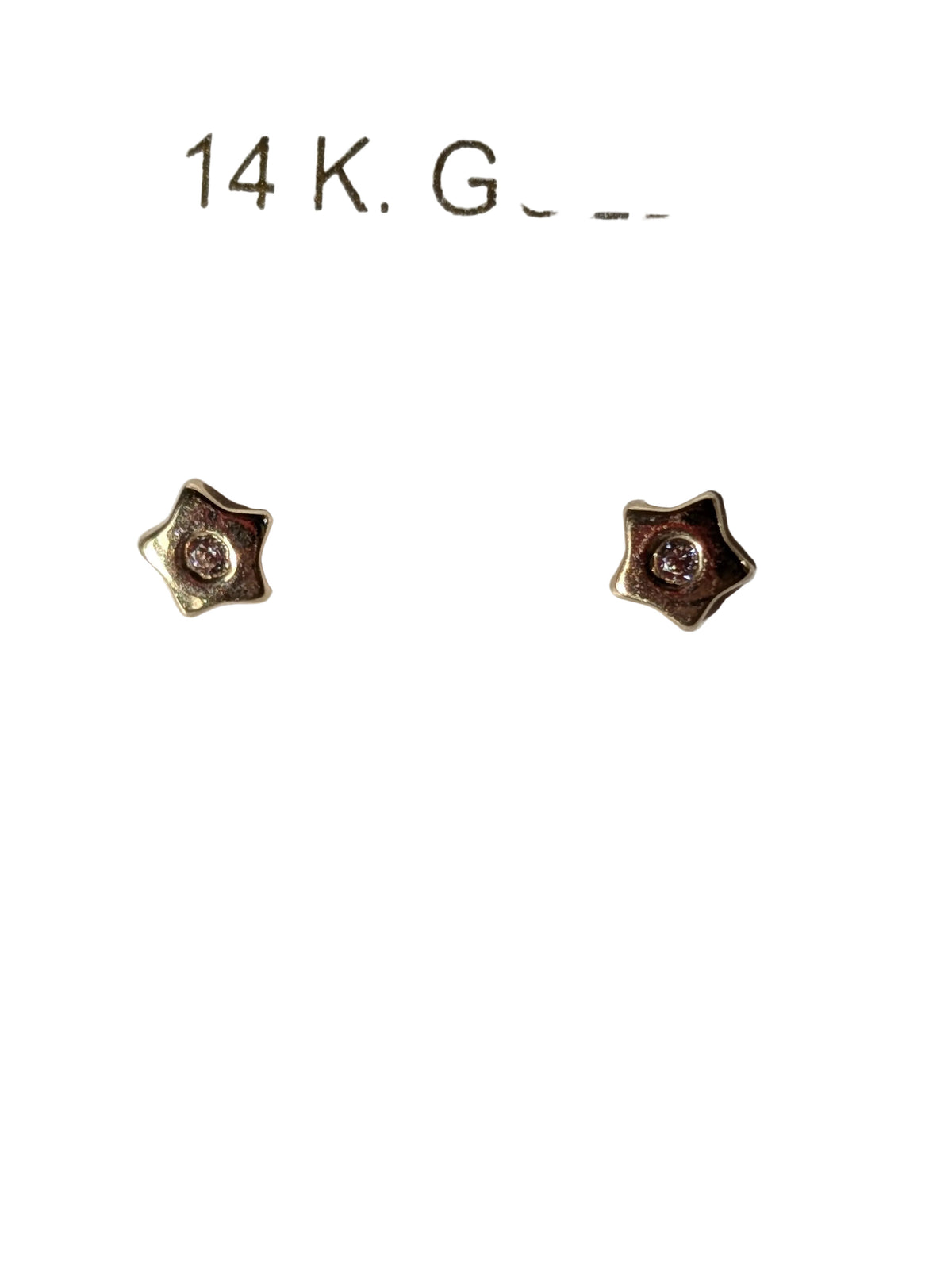 14 KT Baby Star with CZ screw back earring