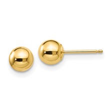 14 KT Deluxe 5mm. Child's ball earrings with screw backs
