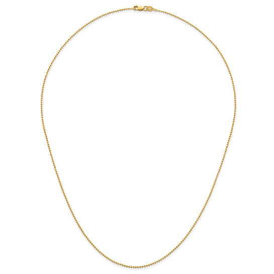 14 KT Beaded chain necklace thin 18 inch