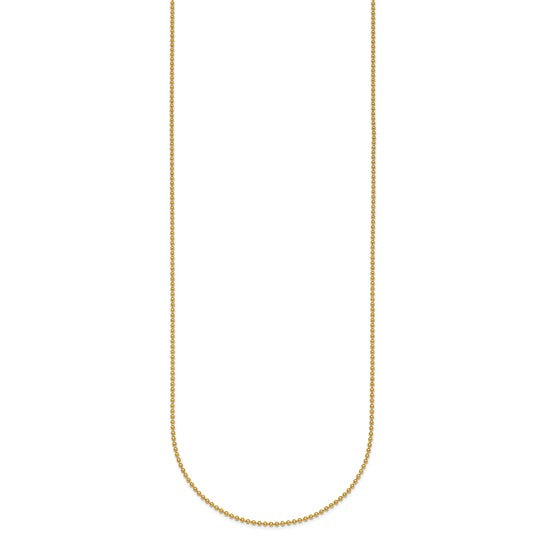 14 KT Beaded chain necklace thin 18 inch