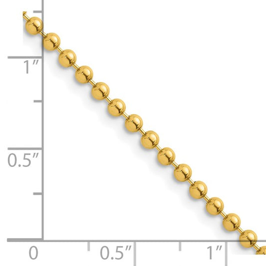 14 KT Beaded chain thick necklace gold 24 inch