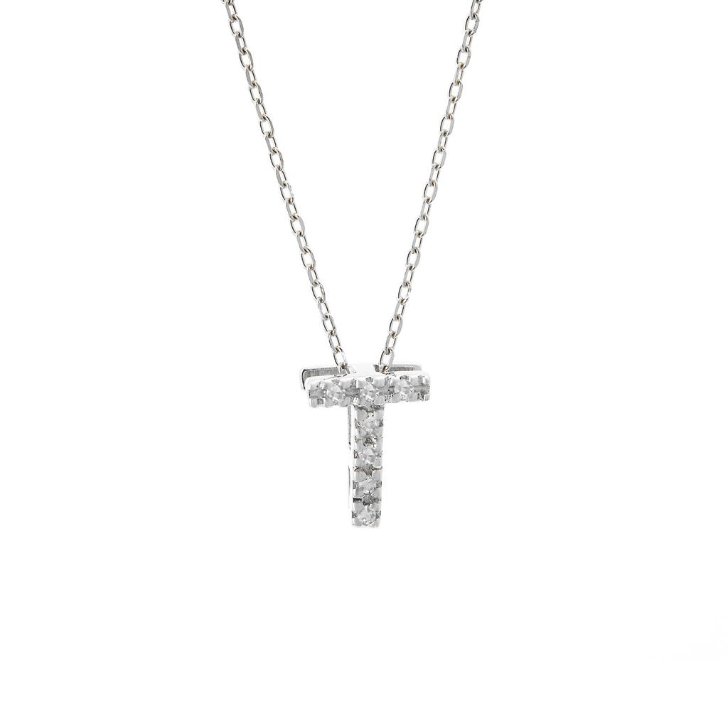 14 KT Letter Necklace Diamond A-Z