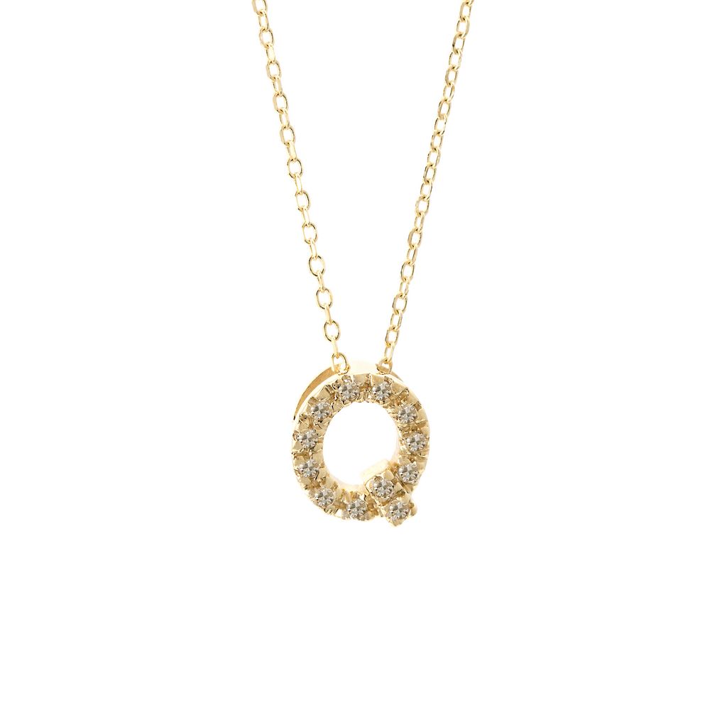 14 KT Letter Necklace Diamond A-Z