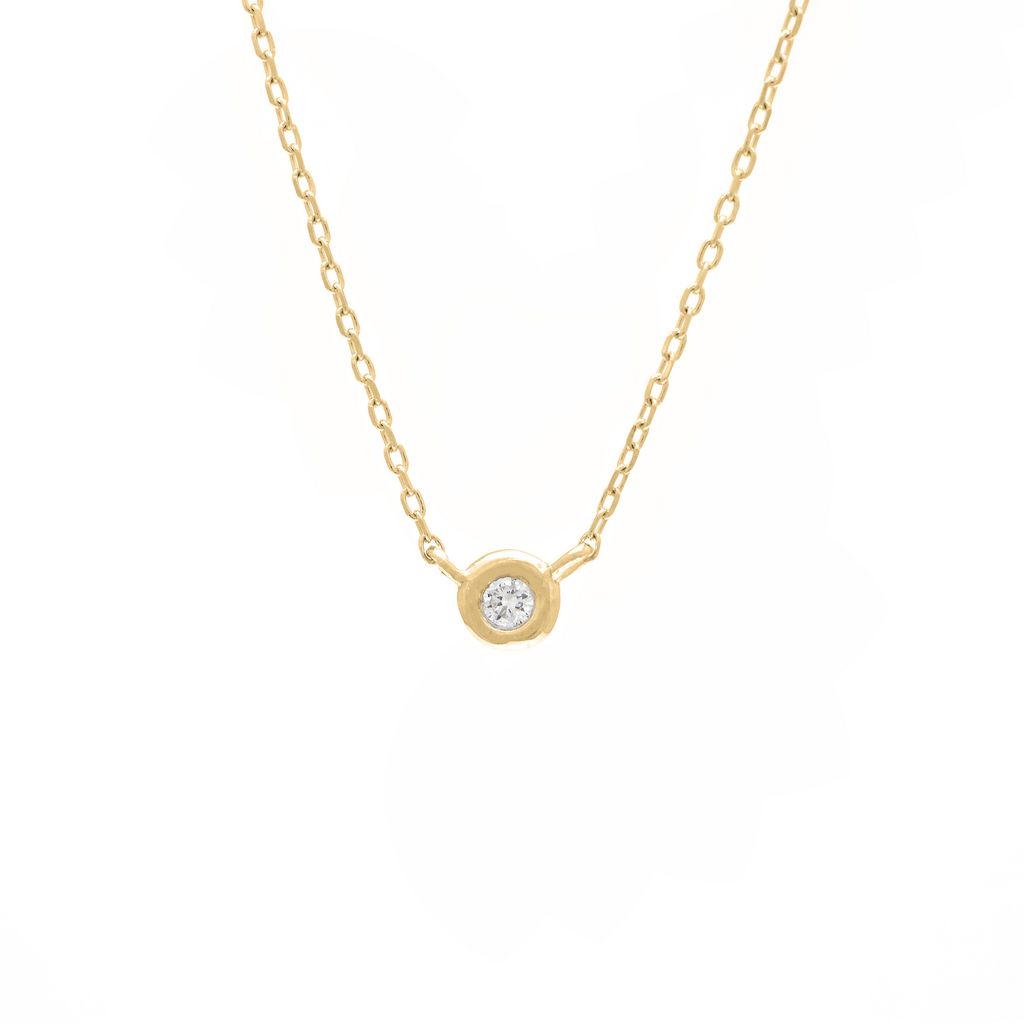 14 KT Diamond Bezel Necklace