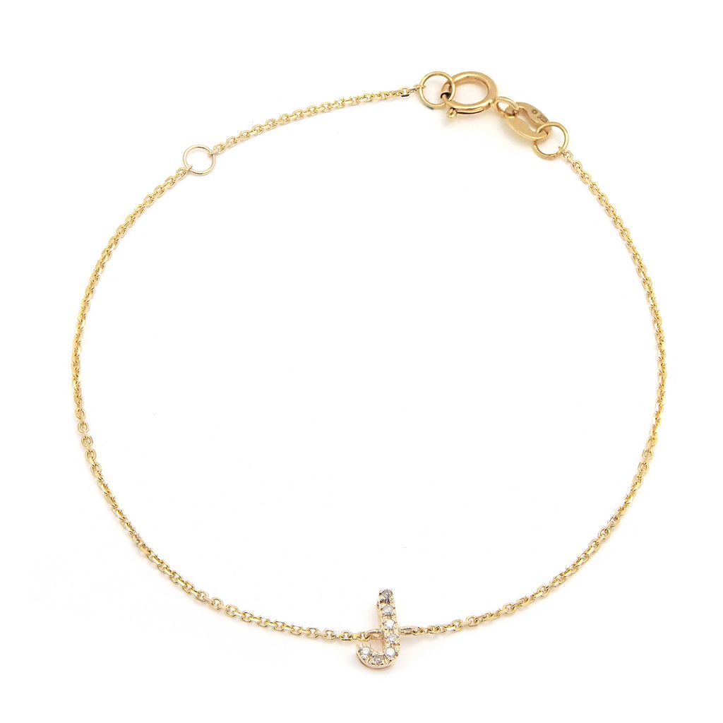 14K Diamond Letter bracelet 6+1
