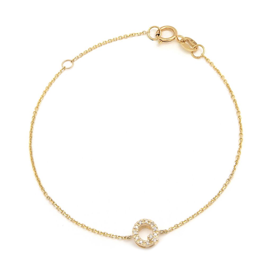 14K Diamond Letter bracelet 6+1