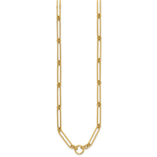 14 KT Elogated link push clasp necklace