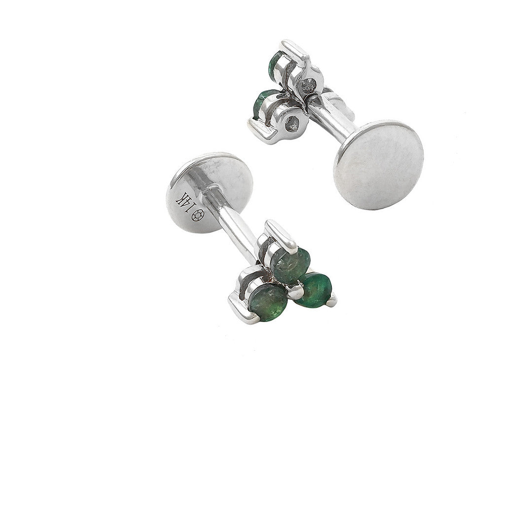 14 KT Nap Earrings Emerald Triangle Flat Back Earrings (Pair) (Copy)