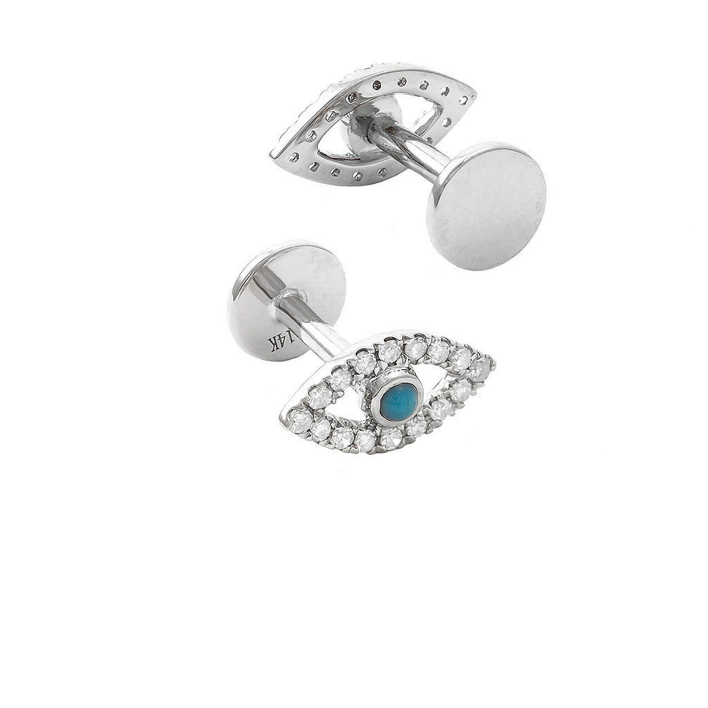 14 KT Nap Earrings Eyes Flat Back Earrings (Pair)