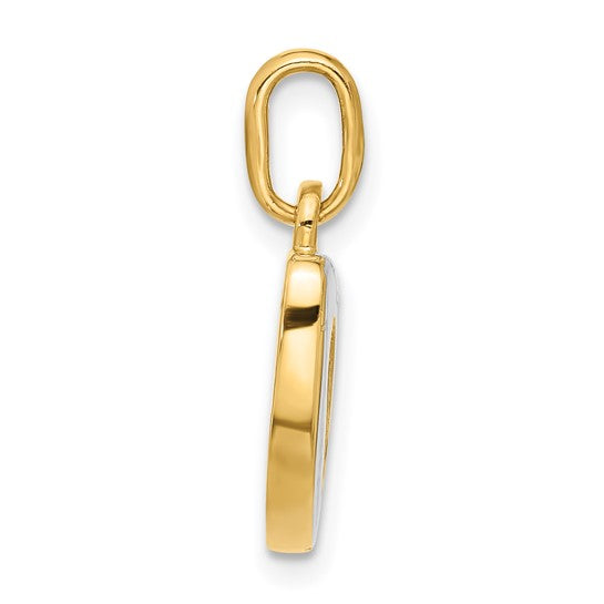 14KT Football two tone pendant