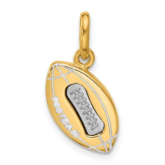 14KT Football two tone pendant