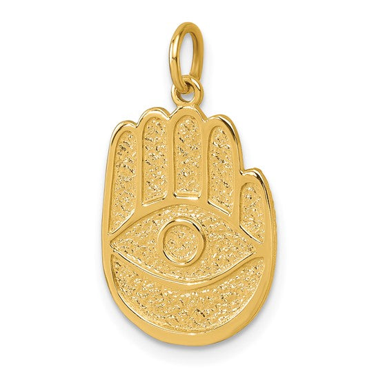 Golden textured hamsa charm
