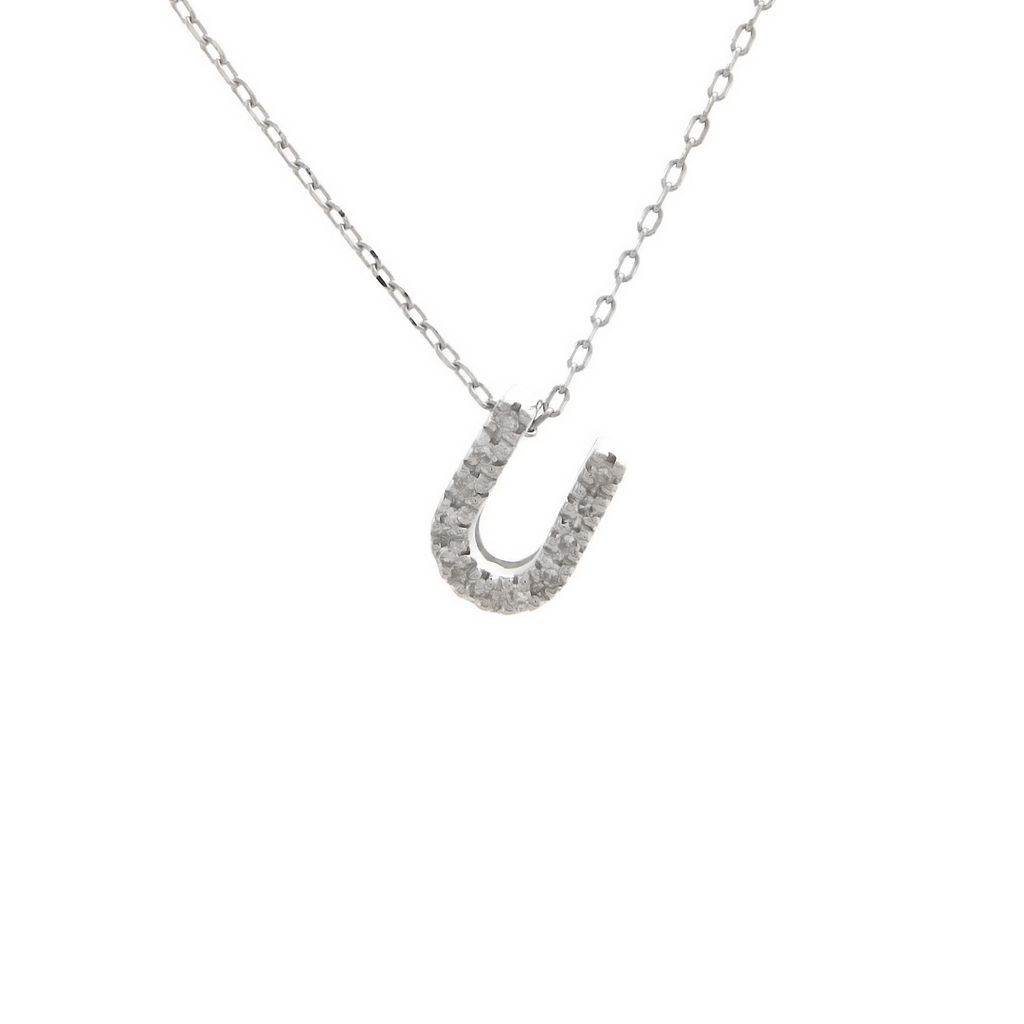 14 KT Letter Necklace Diamond A-Z
