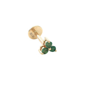 14 KT Nap Earrings Emerald Triangle Flat Back Earrings (Pair) (Copy)