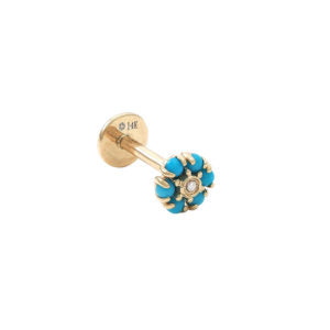 14 KT Nap Earrings Diamond Cross (Pair)