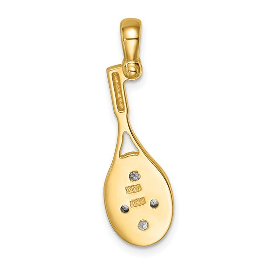 Gold Two Tone Tennis Racquet