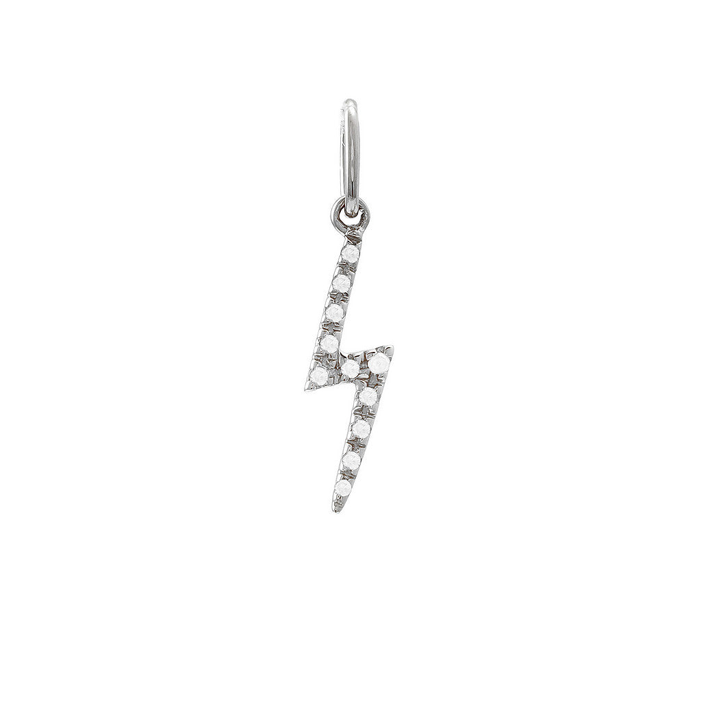 14 KT Diamond lightening bolt pendant charm