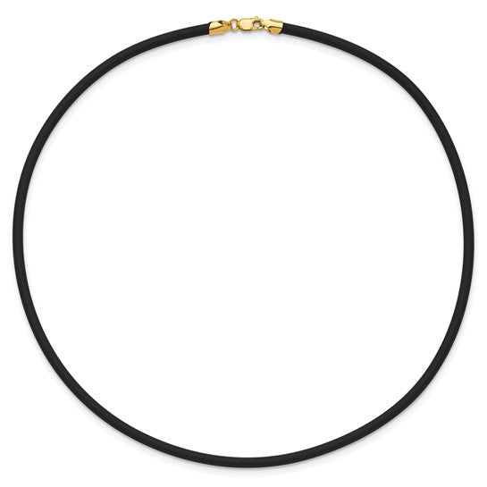 14 KT Black rubber necklace