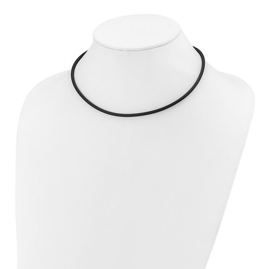 14 KT Black rubber necklace