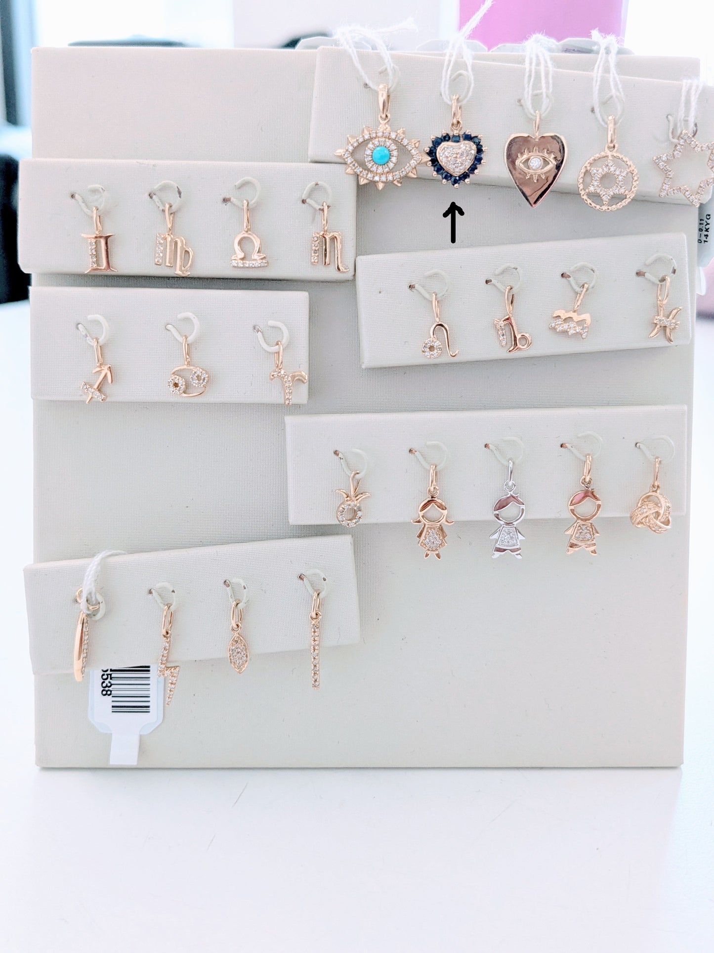 Sapphire and Diamond Heart 14 KT Charm