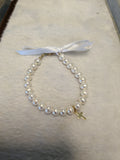 14 KT Pearl Cross Bracelet