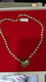 14 KT Pearl Barbie Heart Necklace