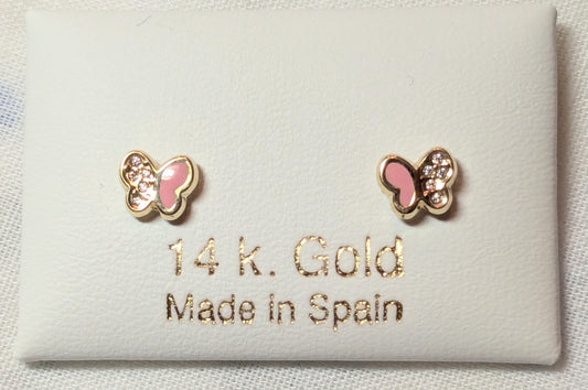 14 KT Children's Butterfly screw back earring