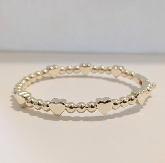 Gold Plated Hearts Bangle
