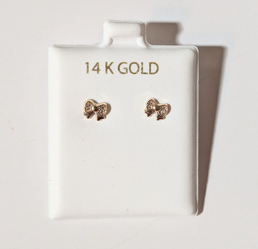 Bow with CZ accents push back