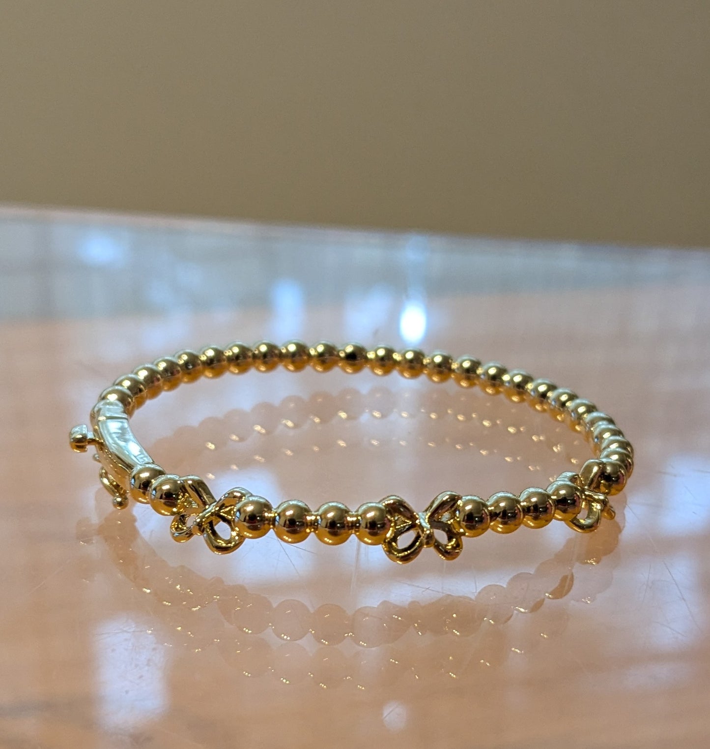 Gold Plated Hearts Bangle