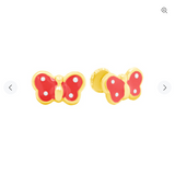 14 KT Baby Butterfly polka dots screw back earrings