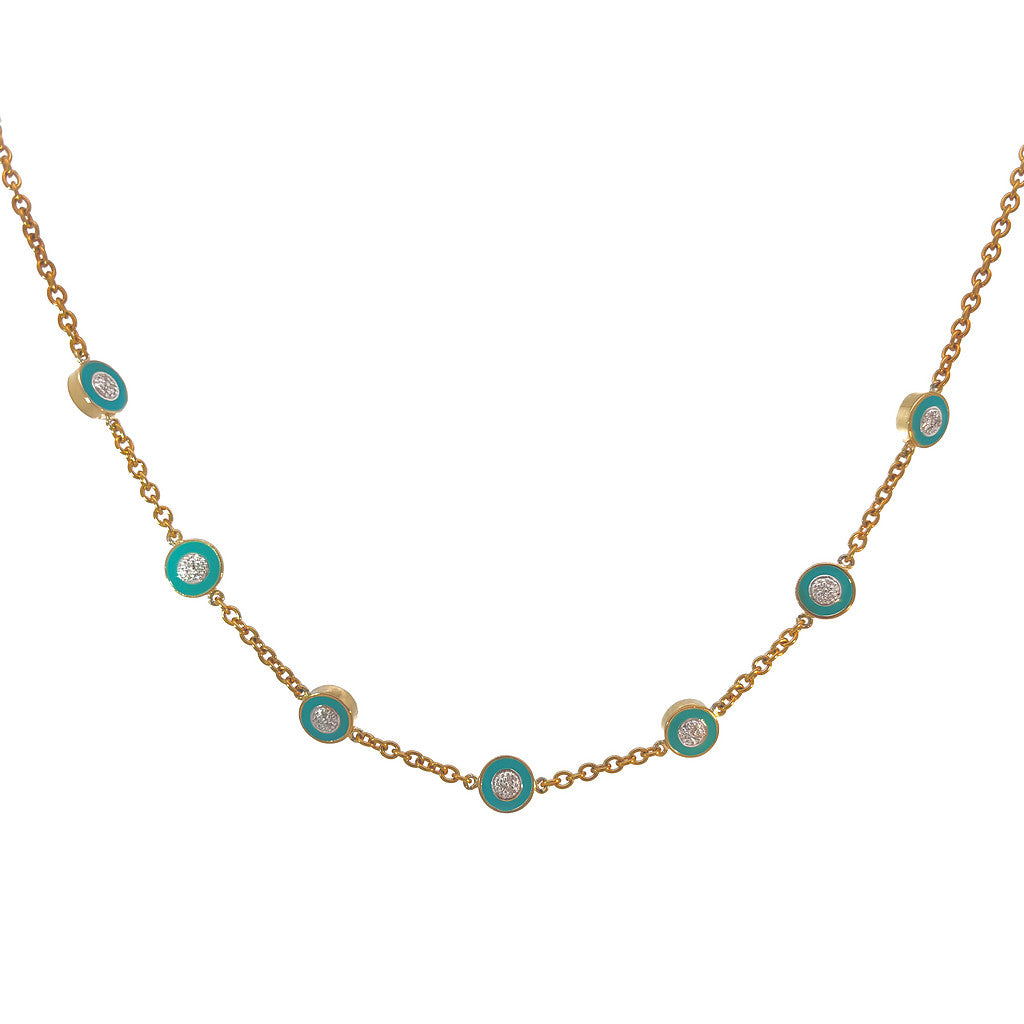 Sterling Silver Enamel Beads Necklace