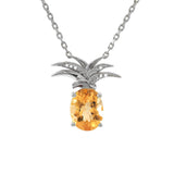 Silver Pineapple Citrine Birthstone Necklace Collection