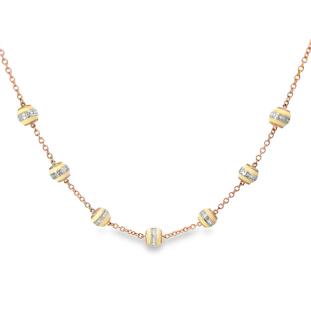 Sterling Silver Enamel Beads Necklace