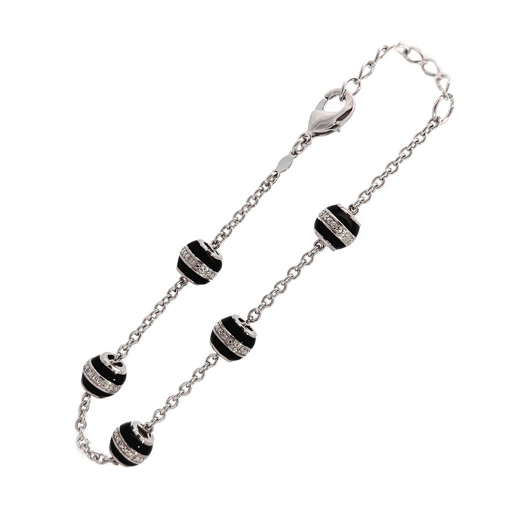 Sterling Silver Enamel Beads Bracelets