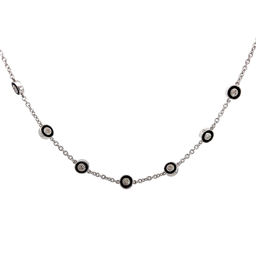 Sterling Silver Enamel Beads Necklace
