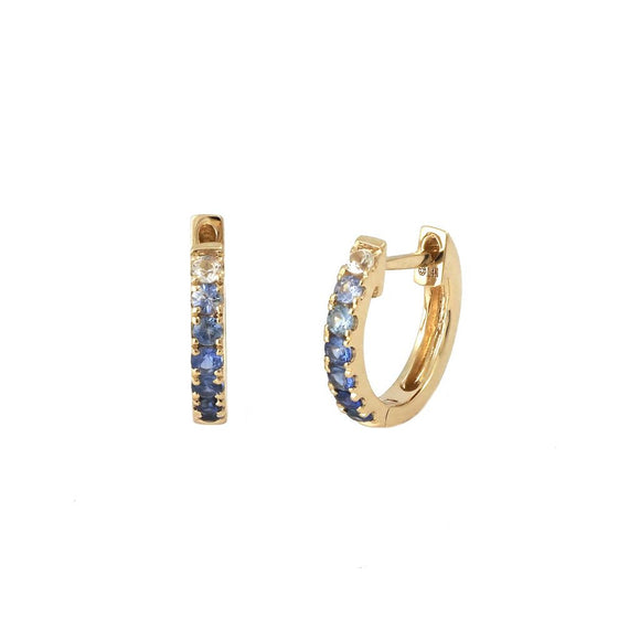 14 KT Natural Sapphire Huggie earrings