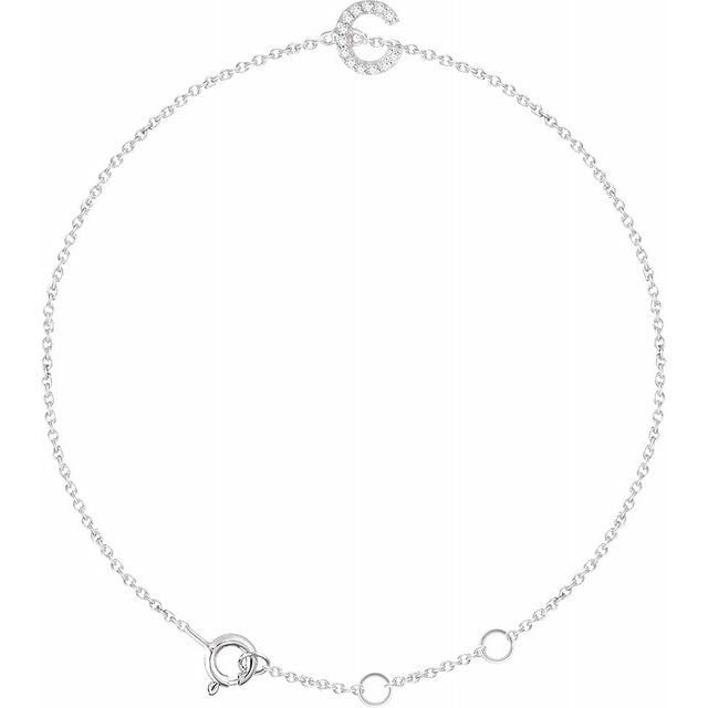 14K Diamond Letter bracelet 6+1