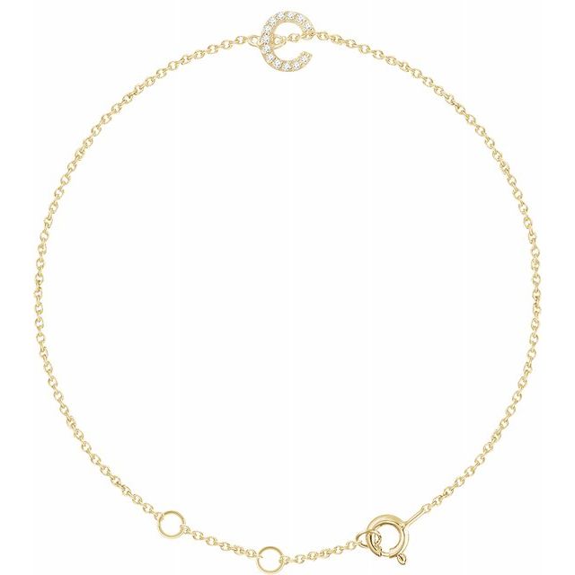 14K Diamond Letter bracelet 6+1